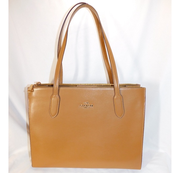 Coach Nina Carryall Tote - Light Saddle with gold metal accents - Picture 2 of 14